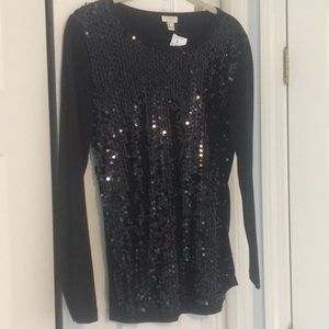 Jcrew sequined Long sleeve shirt.